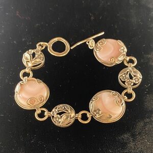 Elegant silver and Pink stone  Bracelet